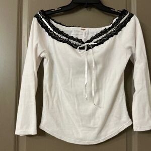 Free People large Bow Off-Shoulder Mini Dress Boho